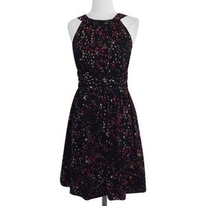Trina Turk Black with Star Print Silk Dress Sz 2